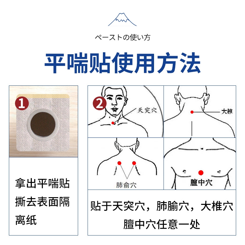 止咳日本支气管炎咳嗽哮喘平喘化痰扩张药膏肺炎膏药贴器械