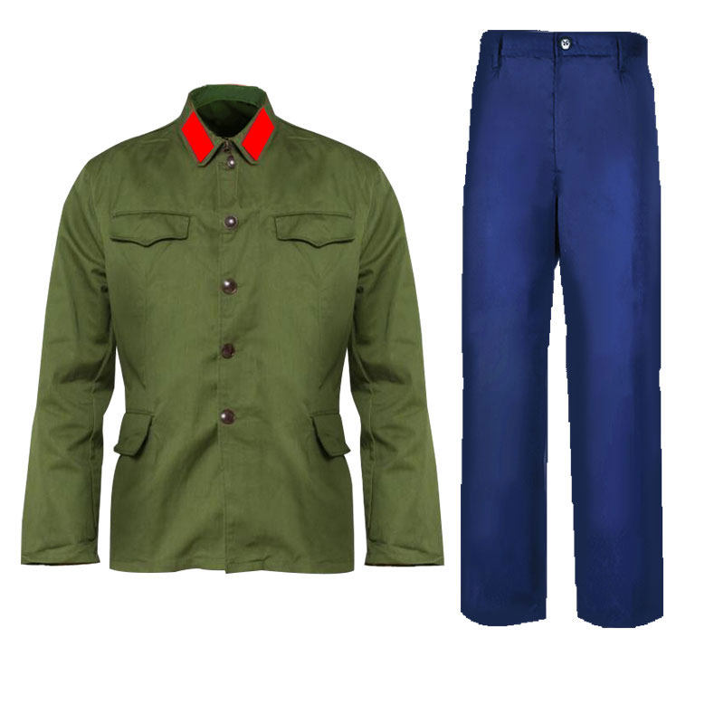 的确良上衣裤子式军套装六五式老军工工作服干部民族服装