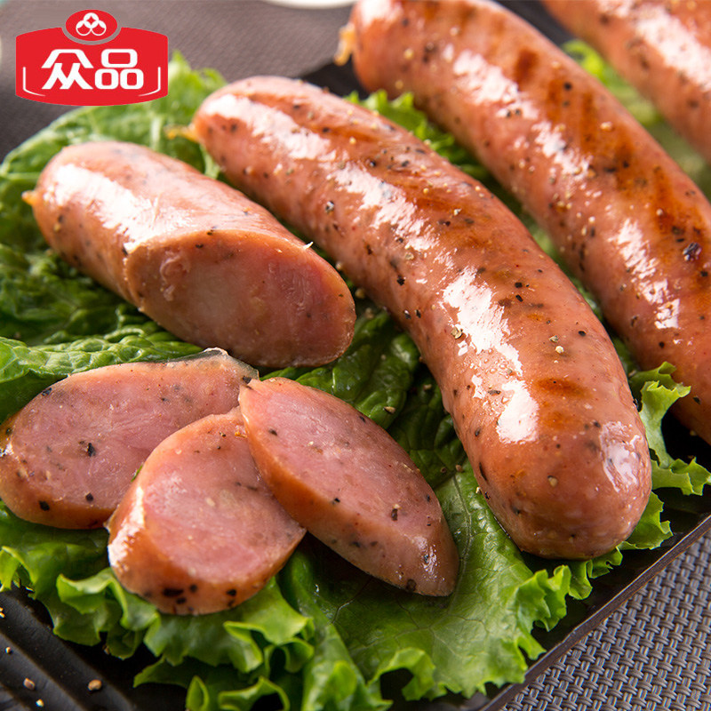 众品烤肠原味台湾风味香肠脆皮肠黑胡椒肉肠