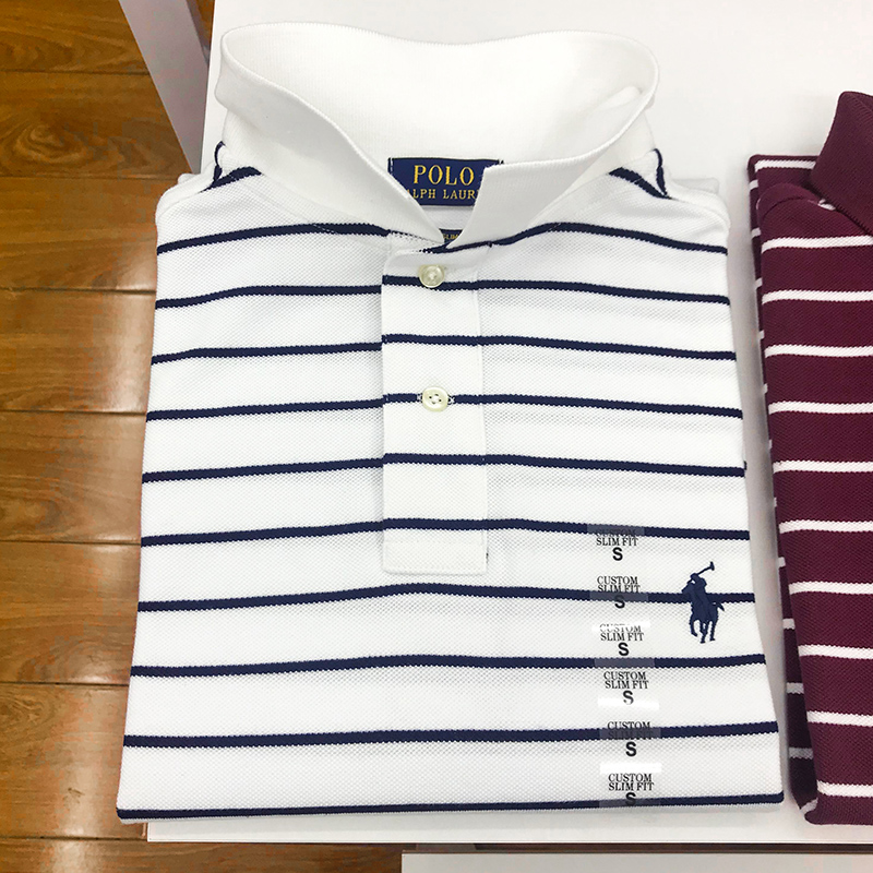 美国正品Polo短袖男纯棉T恤大码宽松男装商务翻领条纹保罗衫