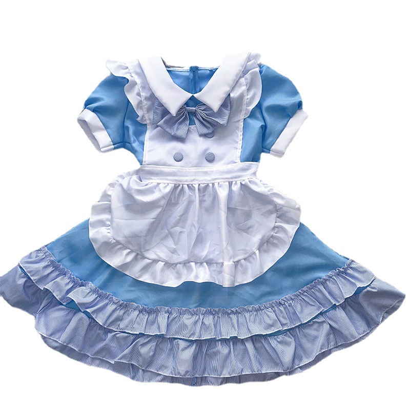 蓝白女仆装cosplay动漫服装洛丽塔软妹日系可爱 lolita连衣裙
