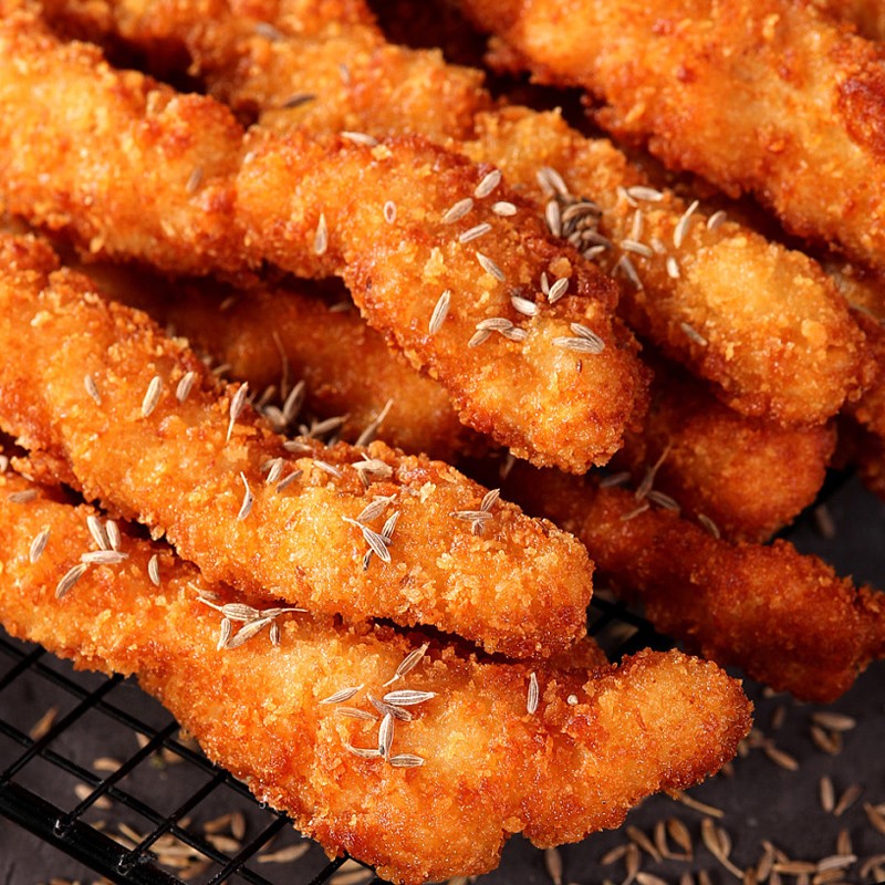 鸡柳半成品无骨冷冻新鲜炸货鸡米雪花空气炸锅鸡肉丸
