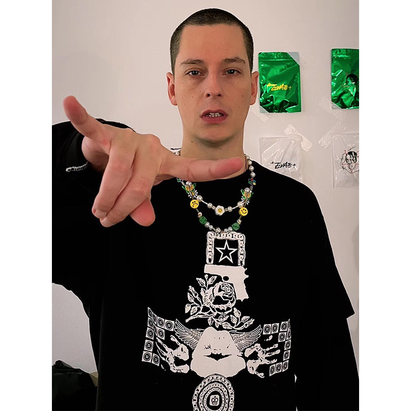 evaemob蝴蝶骷髅笑脸珍珠项链圣诞节限定配色项链