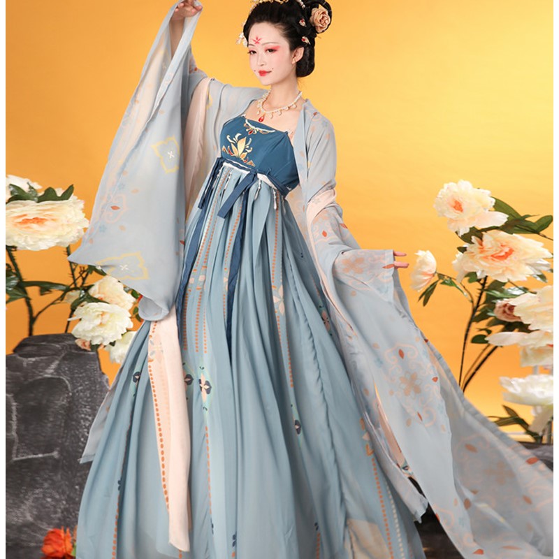 汉服女唐制诃子裙唐制复原款唐风中国风大袖衫汉服