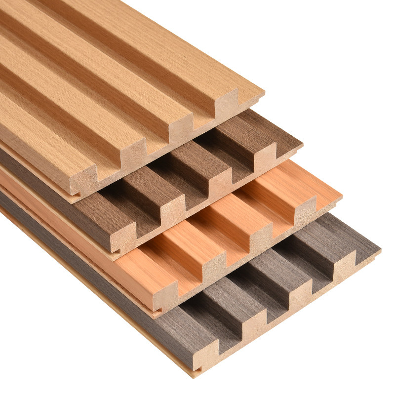 实木格栅板免肤感电视背景墙网红装饰护墙板凹凸木格栅