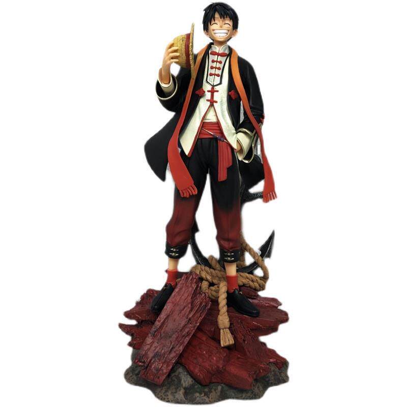 gk中国国风草帽路飞唐装可换手办可换头摆型海贼王手办专区