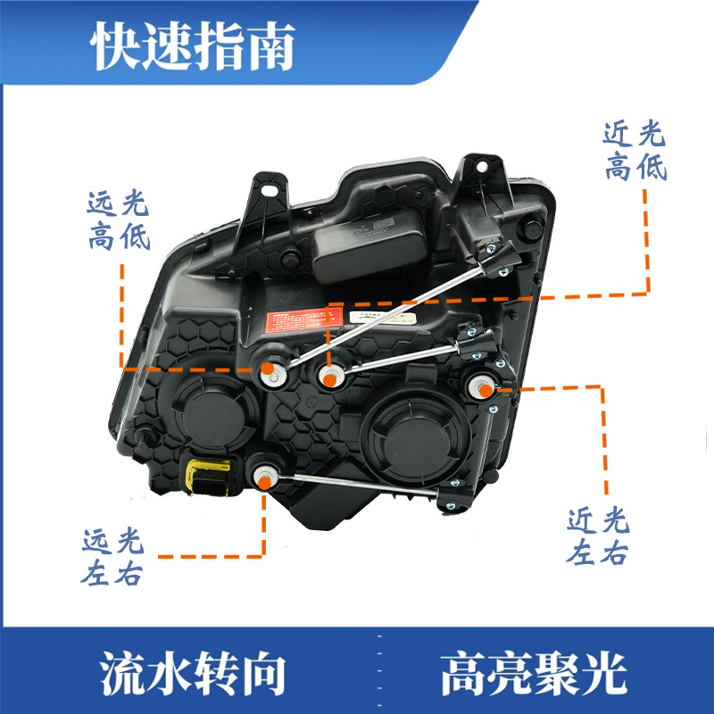 总成转向流水透镜led成全大灯驰誉jh6解放大灯总成