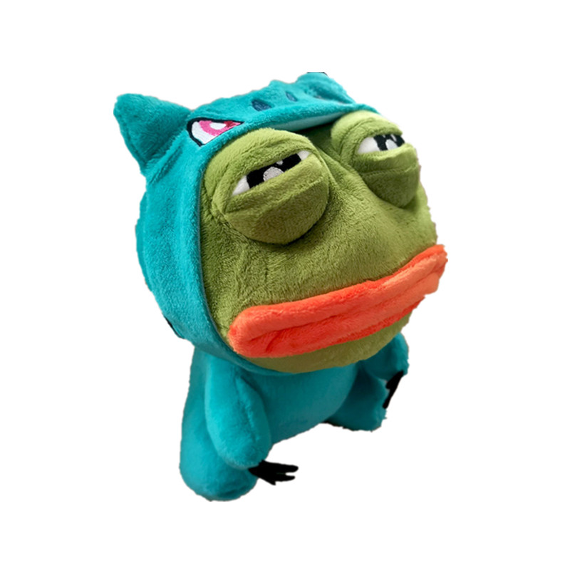 沙雕公仔ins妙蛙种子悲伤青蛙丑萌sadfrog网红动漫毛绒