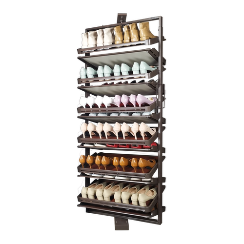 优支佳新款360度旋转鞋架家用伸缩翻转五金配件多层鞋柜收纳神器