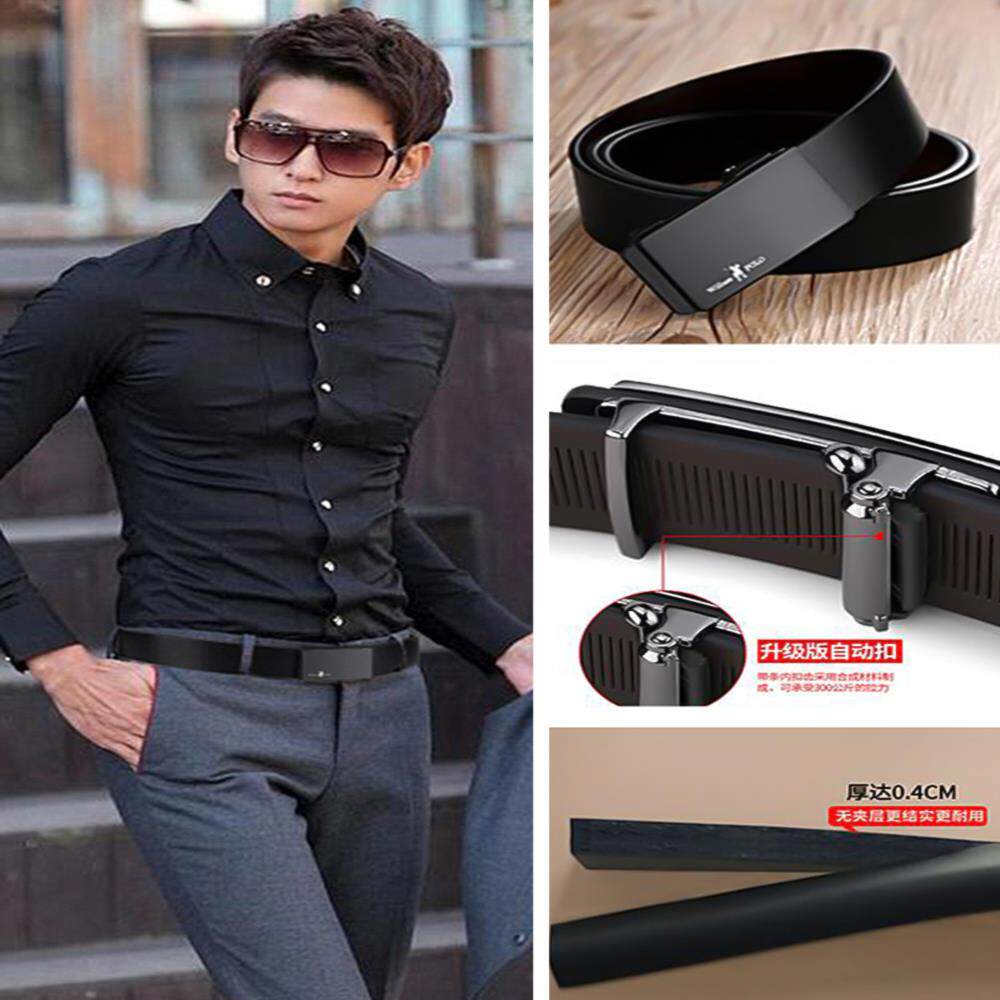 保罗2021新款男士皮带真皮自动扣无牙内裤腰带腰带