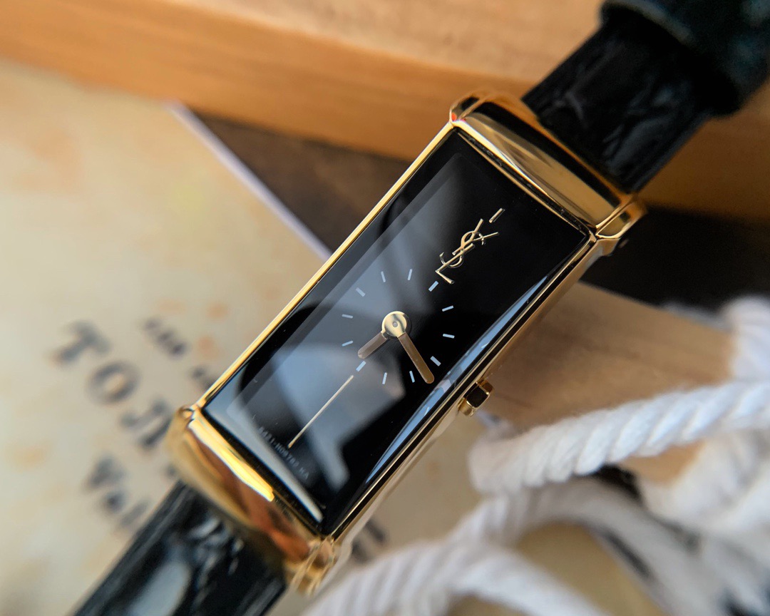 YSL圣罗兰女士石英表中古系列手表牛皮鳄鱼纹正品联保礼物送礼