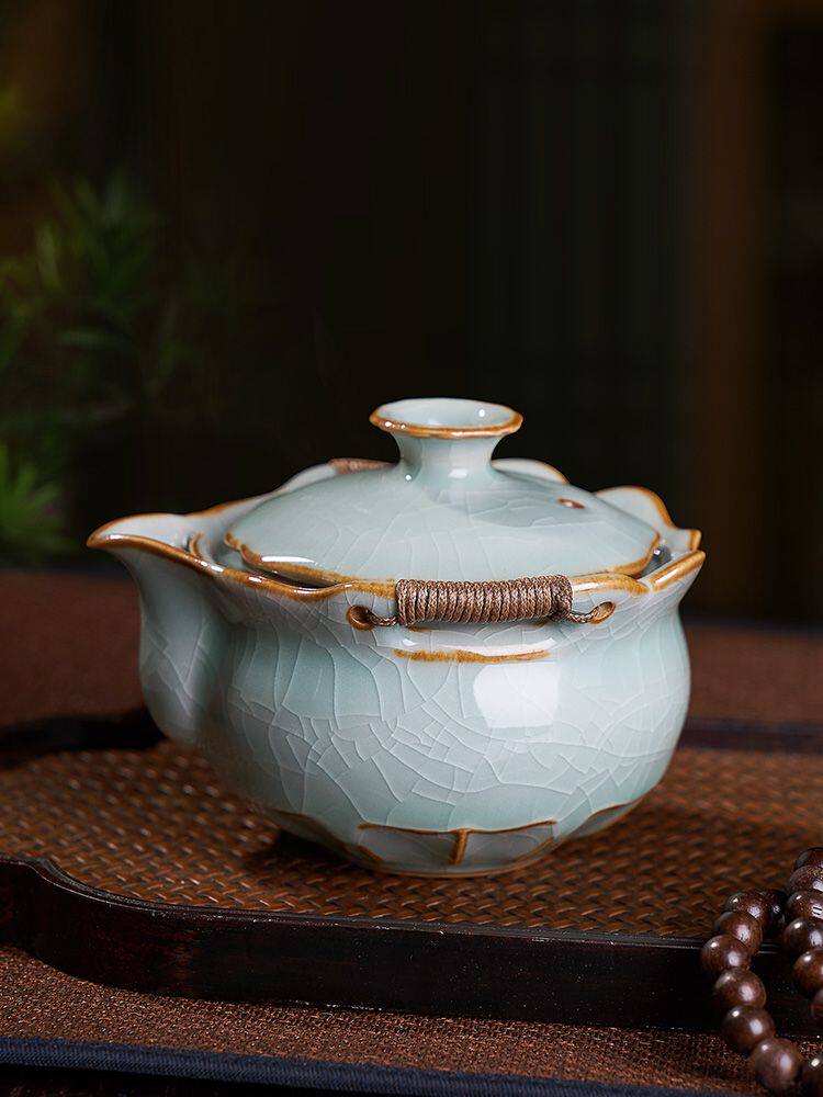 新品汉唐鹰嘴大号泡茶茶碗瓷器茶具盖碗盖碗茶盖碗