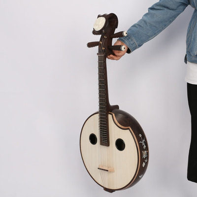 中阮高档衡乐鸡翅木乐器贝雕演奏红木头中阮