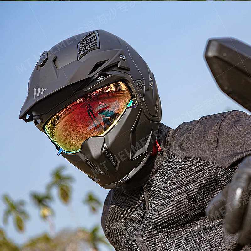 西班牙mt摩托车街霸头盔男女女士哈雷复古机车摩托车头盔