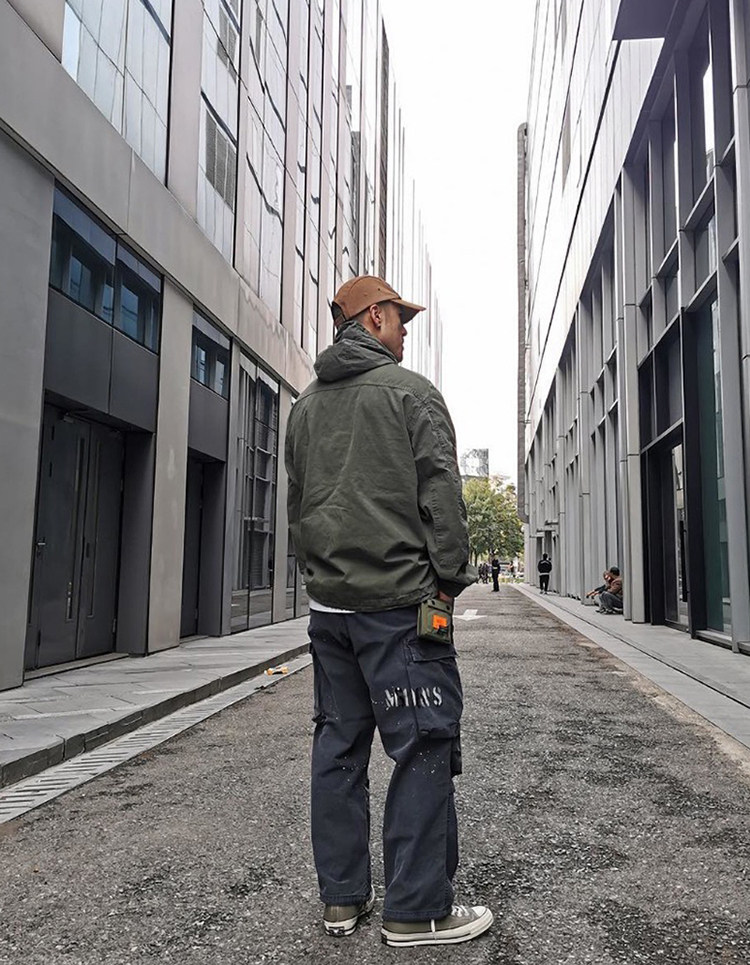 余文乐mdnsmadness2021联名绿色日产军事休闲帆布零钱钱包