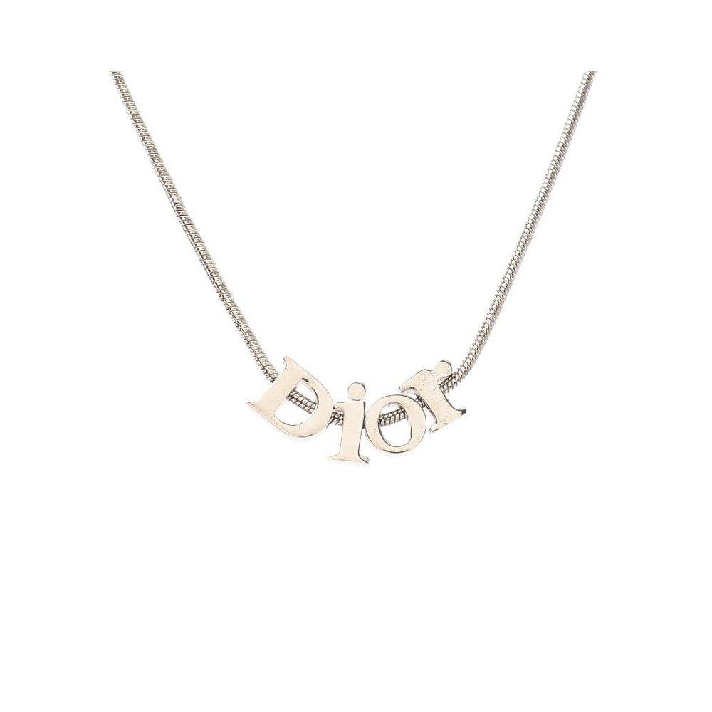 日本直邮中古dior迪奥新项链项链银色logo项链