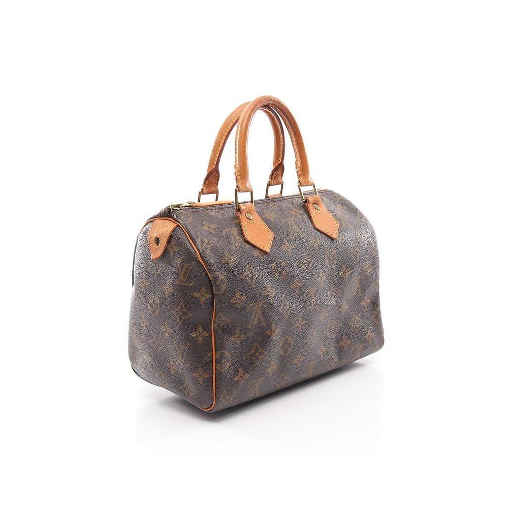 日本直邮中古lv路易威登speedy25老花手提pvc真皮女士包袋