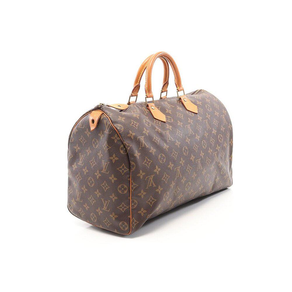 日本直邮中古lv路易威登speedy40老花手提pvc真皮女士包袋