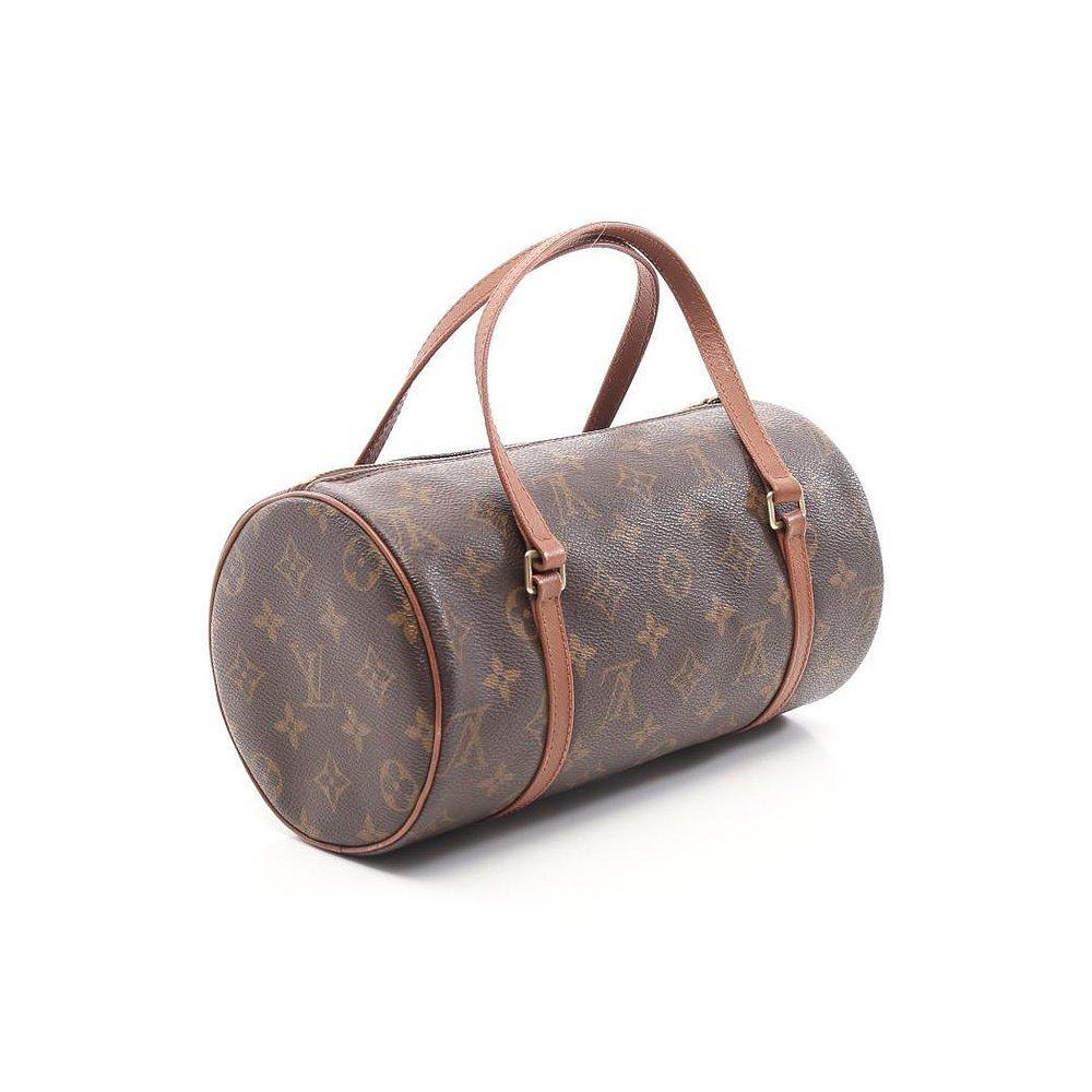 日本papillon26旧版老花包老花圆筒直邮路易威登lv中古女士包袋