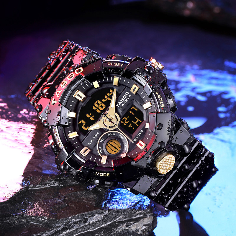 潮流电子手表男士防水时尚机械表青少青少年年初国产腕表