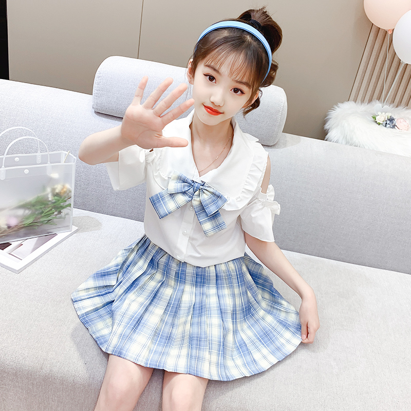 女童夏装jk制服儿童正版小学生11岁大童百褶裙学生校服