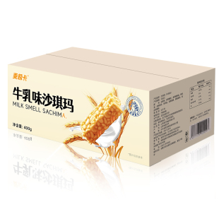 麦极卡 牛乳味沙琪玛 400g 早餐代餐休闲零食即食盒装