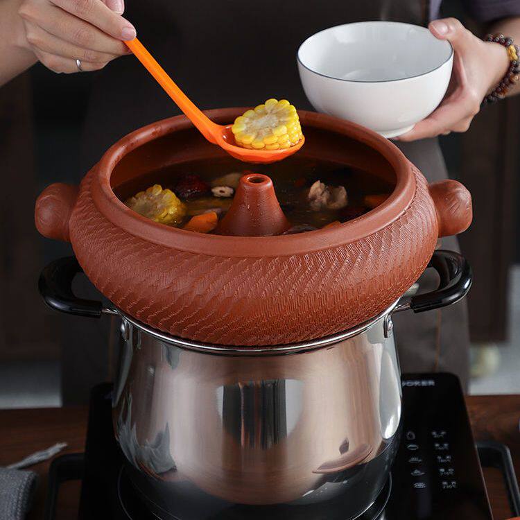 汽锅云南紫陶气锅家用蒸汽紫砂砂锅建水陶瓷汽锅