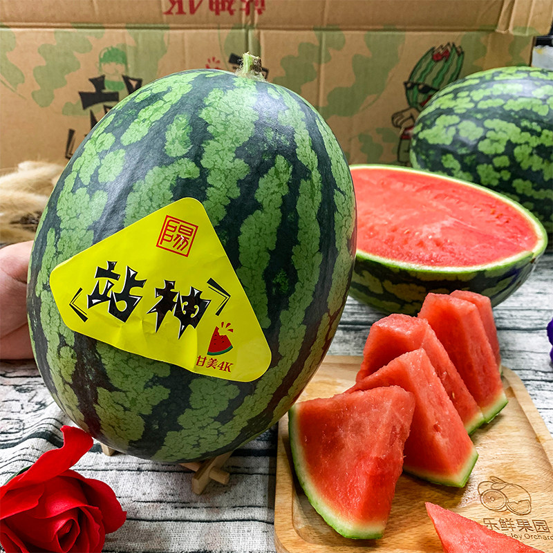 乐鲜果园站神甘美4k西瓜1个新鲜脆甜多汁西瓜