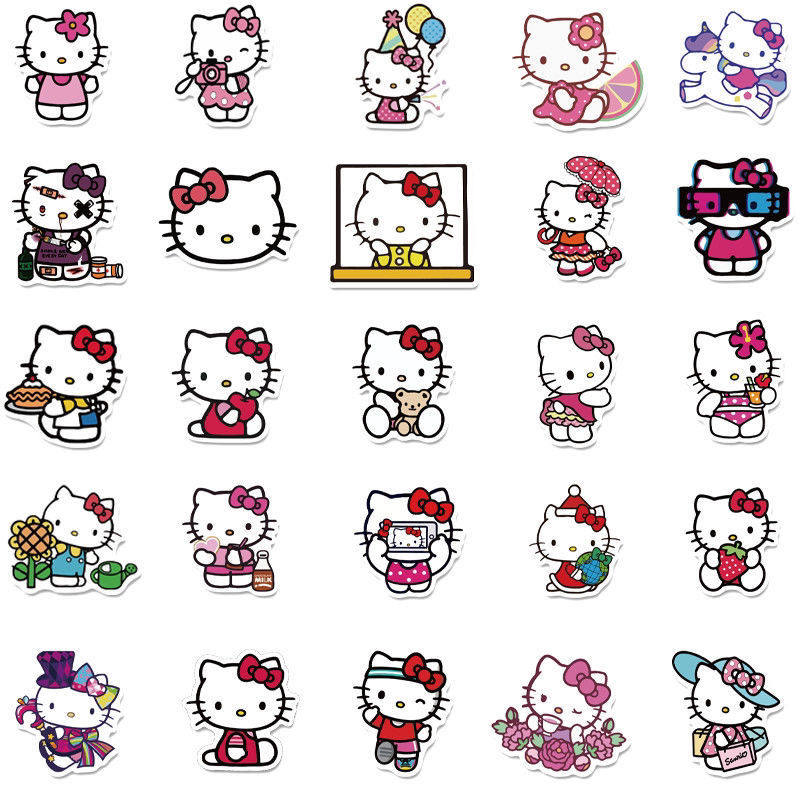 贴纸100张hellokitty可爱人物行李箱纸笔笔记本头盔防水笔记本个性小