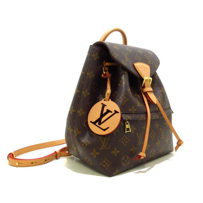 中古lv路易威登montsouris双肩包nmpm老花brandear女士包袋