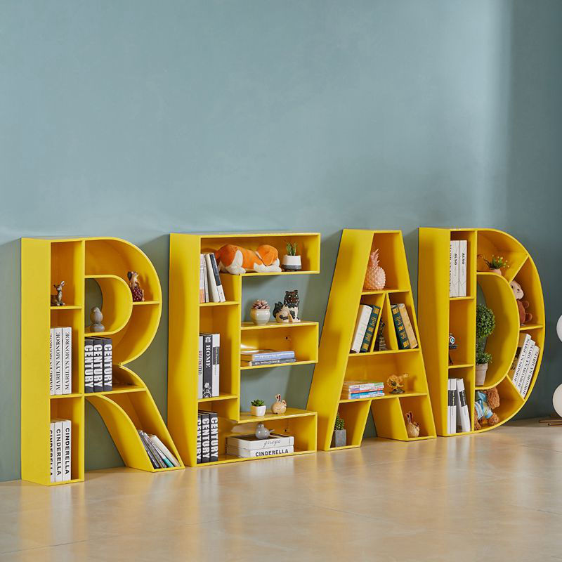 书架墙上创意铁艺学校幼儿园儿童英文字母数字书柜落地置物架定制