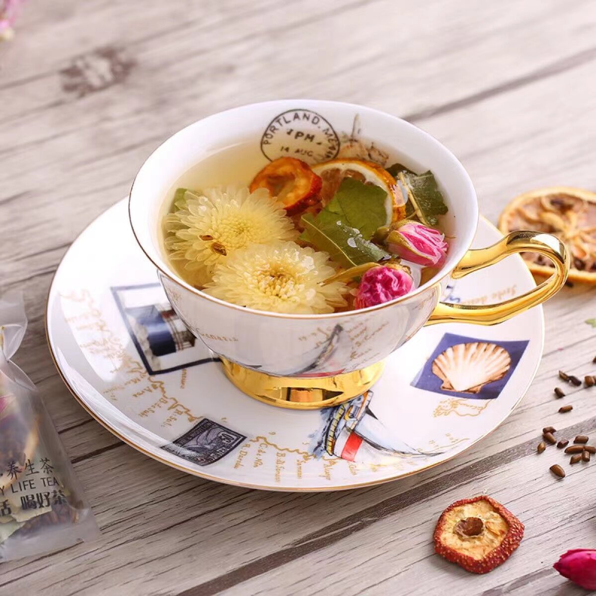 冬瓜荷叶茶消油脂正品山楂菊花柠檬片花花茶养生茶