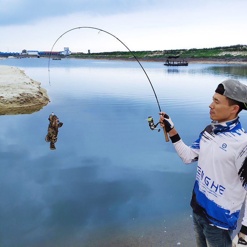 盛河竿直路亚水滴枪柄碳素白条小驹软调ul八工竿