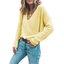 Autumn plus size Sweater 2021 Women Casual Long Seleeve Deep