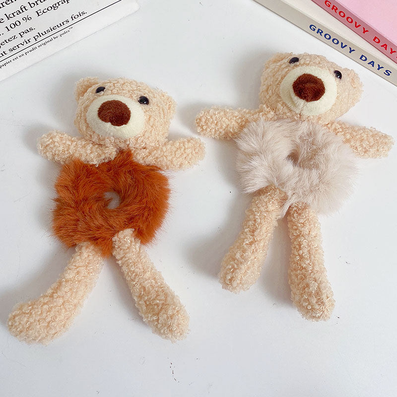 儿童毛绒小熊发圈女童可爱毛毛头绳小女孩头发皮筋发饰