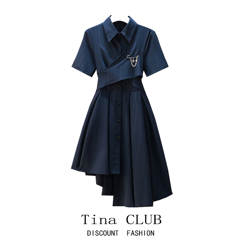 品牌折扣女装撤柜特价大码设计感polo领衬衫裙子不规则西装连衣裙