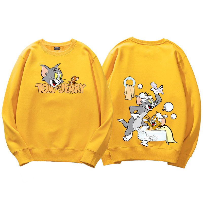 猫和老鼠联名情侣卫衣2021秋冬季宽松大码克莱因不一样卫衣