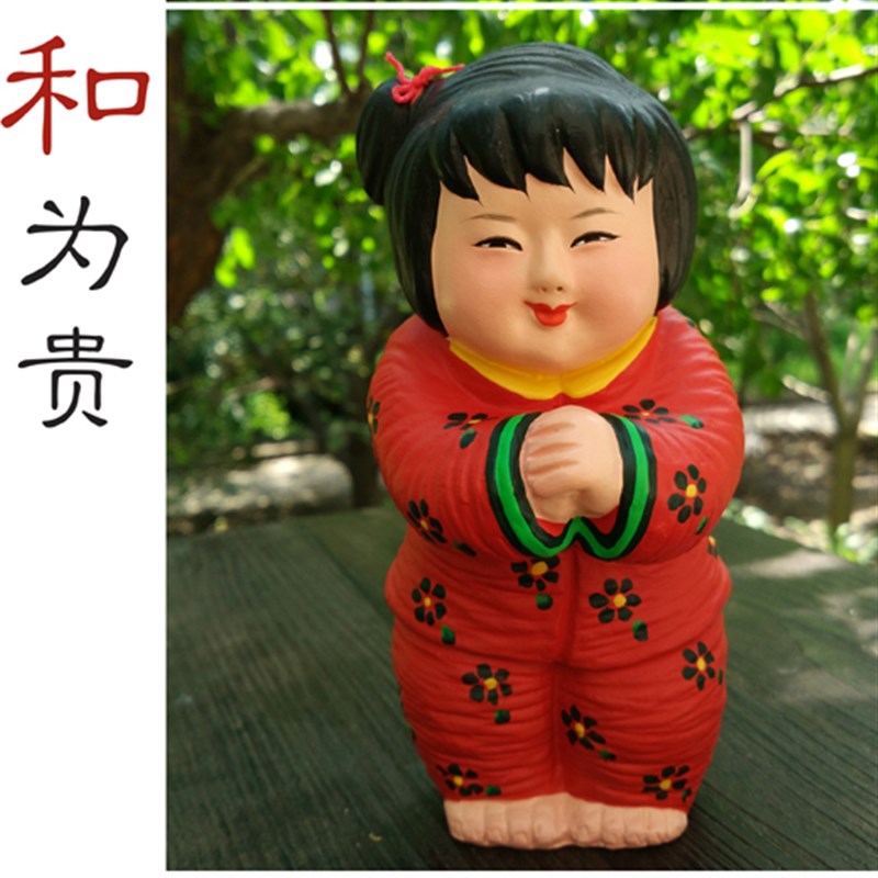 泥人高张中国梦娃天津彩塑物塑手工工艺品摆件泥人