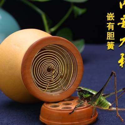 蝈蝈过冬心带实木摆件保温葫芦精品文玩蛐蛐葫芦