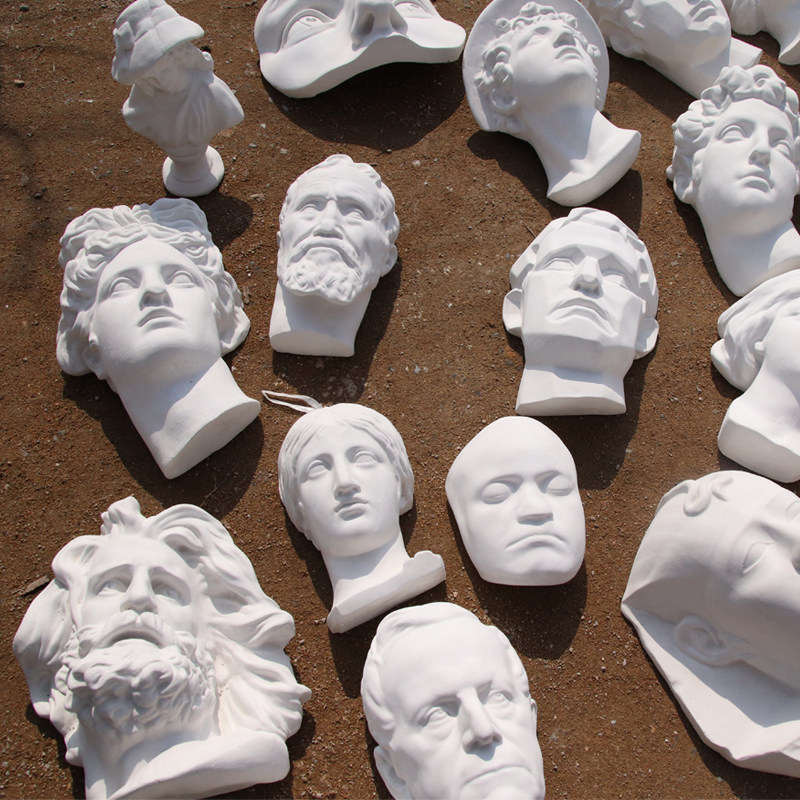 石膏亚历山大人物挂面半面毛奇哭孩劳孔天使战神教具白模填色
