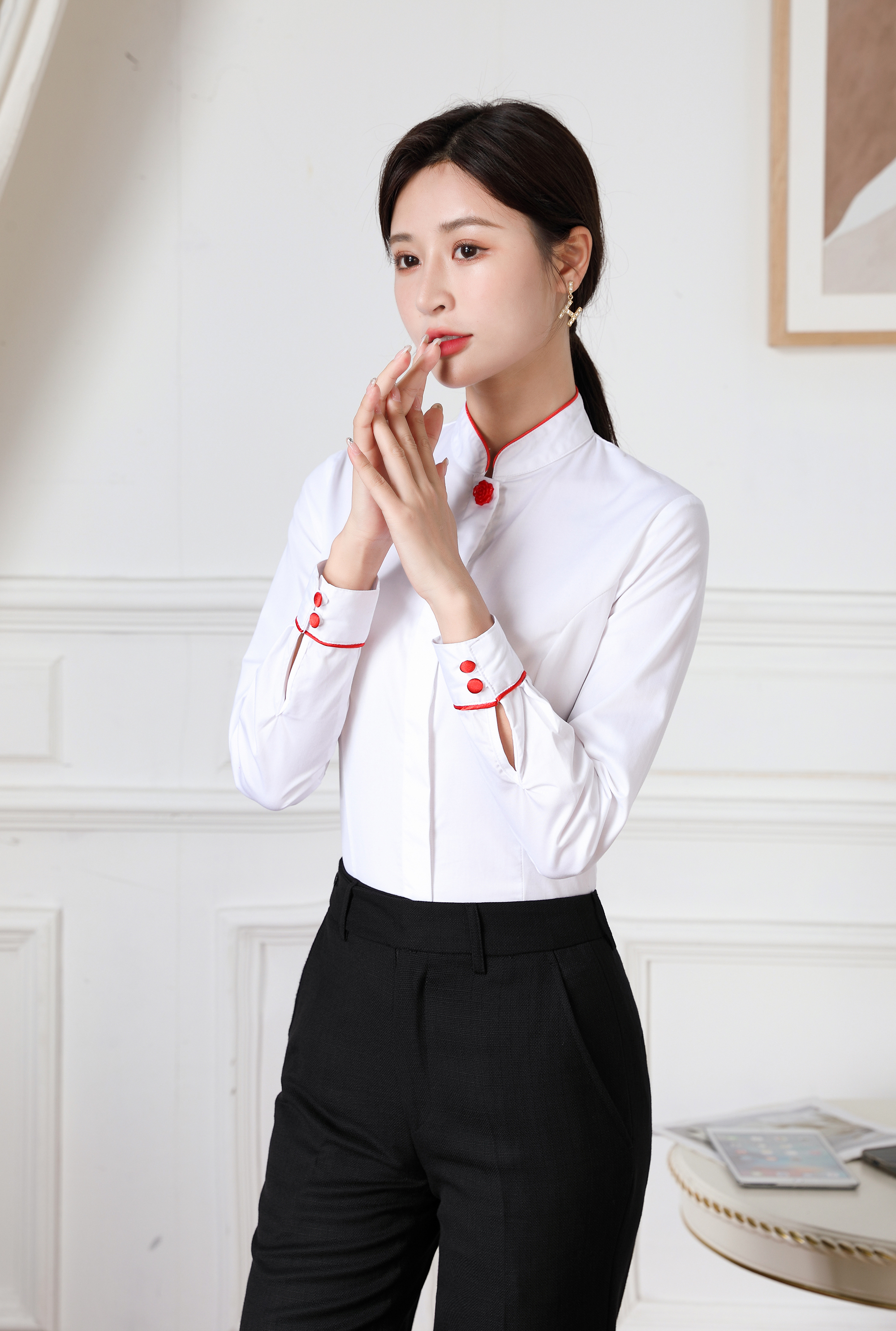 巴慕拉中信银行衬衫女行服 中信银行马甲西裤工作服修身套装西服