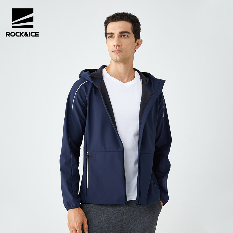 rockice软壳冲锋衣男防风防水弹力保暖绒衣户外软壳衣