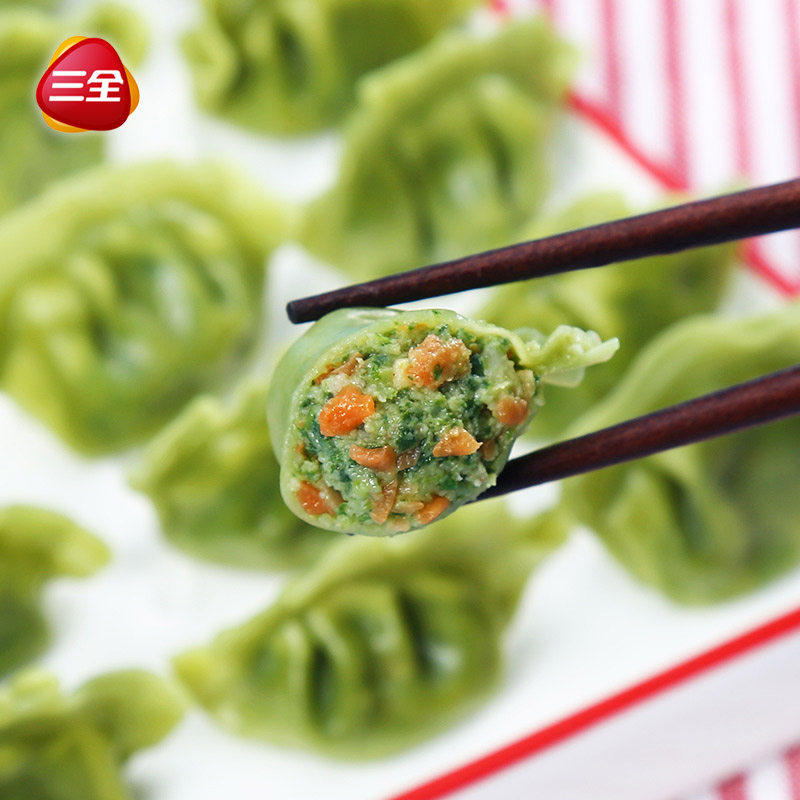 三全儿童速冻水饺三文鱼虾仁菠菜鳕鱼金枪鱼300g儿童面点