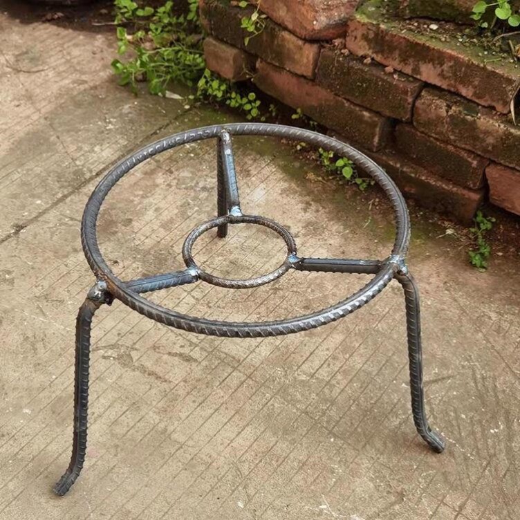 火炉锅架柴火烧烤撑架实心三脚架户外铁架厨房烧烤架