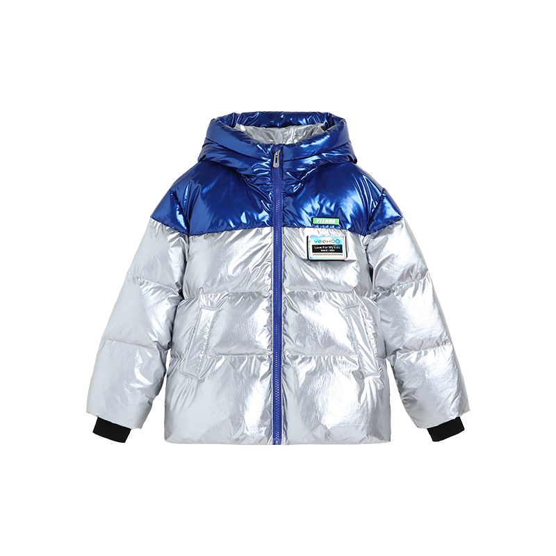 英氏男童羽绒服2022秋冬新款儿童镭射反光外套羽绒服