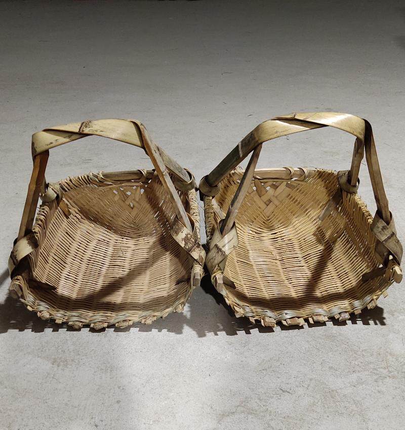 新粪箕竹编编织簸箕漏筛竹篮挑东西竹畚基工地其它园艺用品