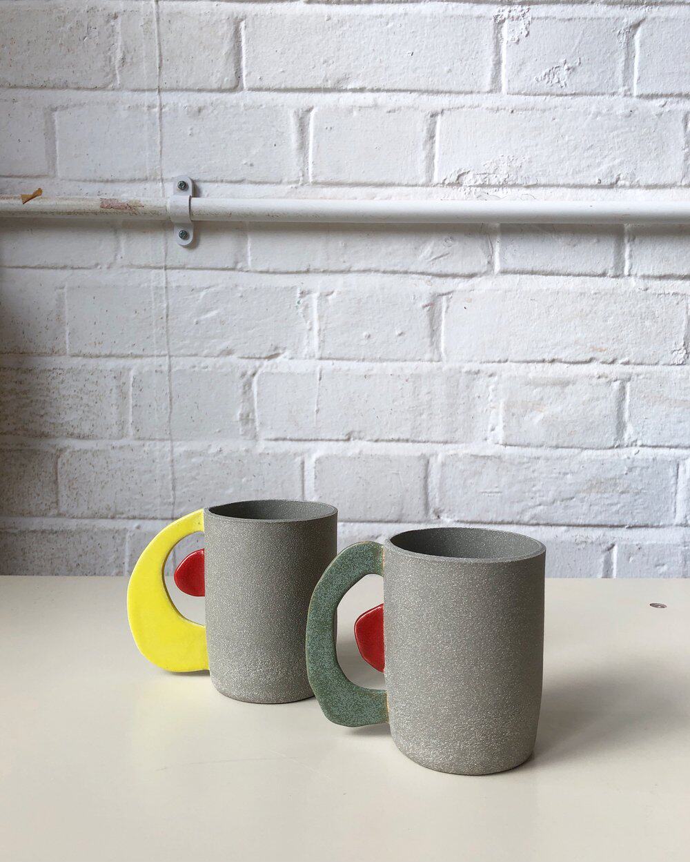 jeu现货英国brutesceramics抽象艺术粗陶马克搞怪杯子