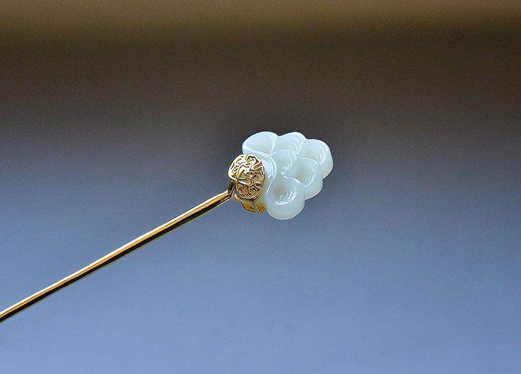 中式复古古典s925民族风盘发发簪发钗汉服镀金发饰