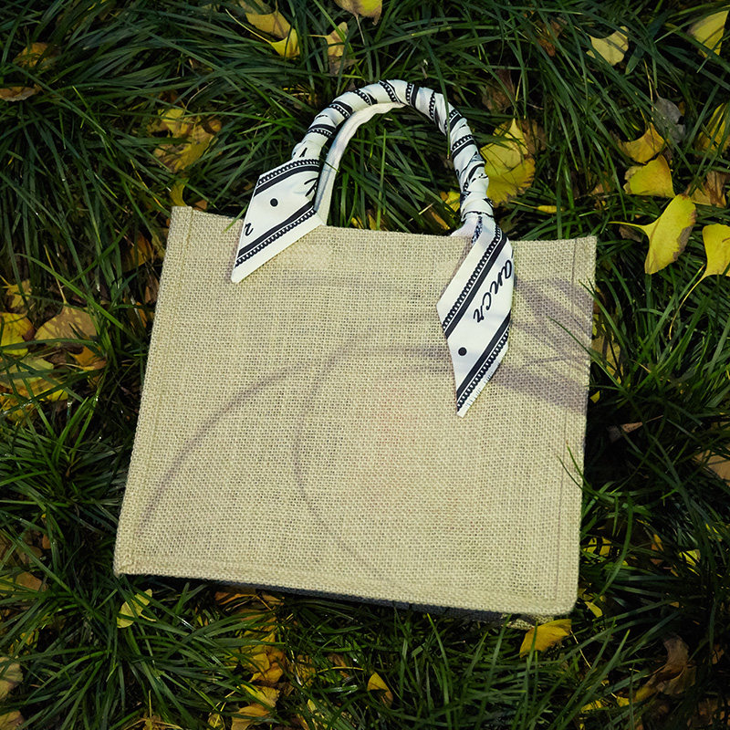 muji无印良品麻布袋黄麻diy袋子帆布包学生手提袋拎书女麻袋定制