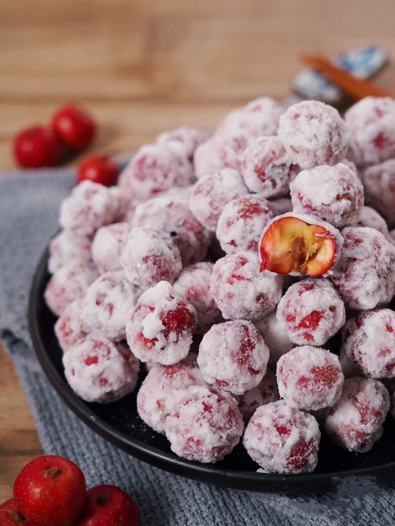 山楂新鲜现做冰糖雪球糖霜衣炒红果冰糖葫芦山药山楂类制品